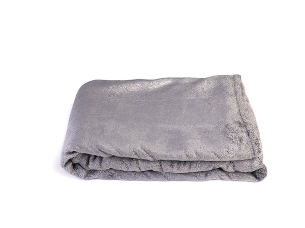 Plaid Flannel gris pailletes l. 130x L. 170 cm