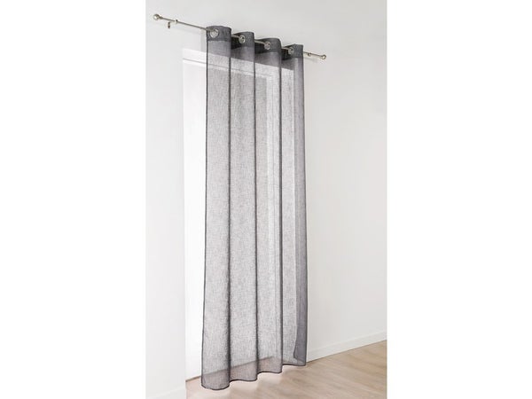 Voilage tamisant, Giani gris / argent l.140 x H.240 cm INSPIRE