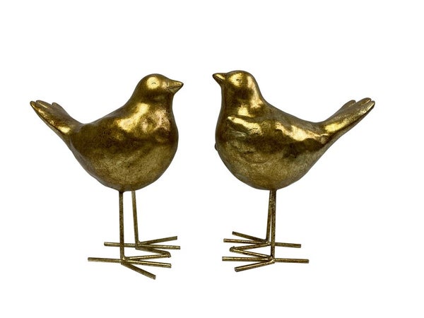 Lot de 2 objet décoratif résine Oiseaux l.17.8 x H.15.5 cm, EMDE
