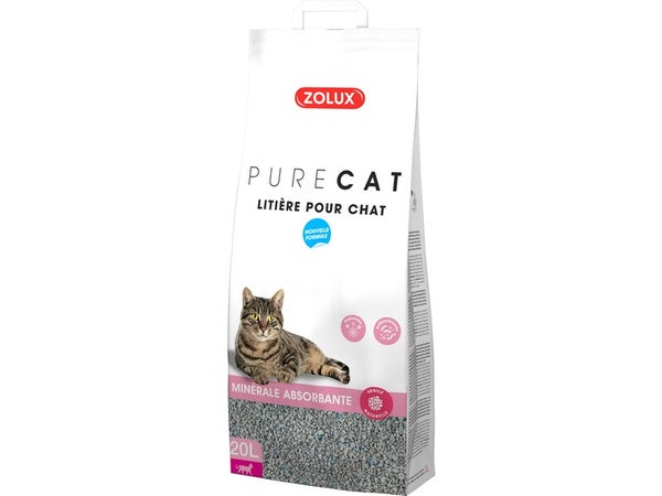 Litiere chat Pure Cat argile absorbante parfumee 20L/13kg