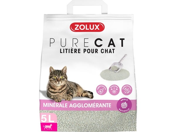 Litiere chat Pure Cat argile absorbante parfumee 5L/4,3kg