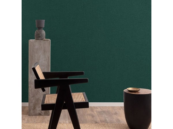Papier peint intissé Textile mat INSPIRE vert pinède