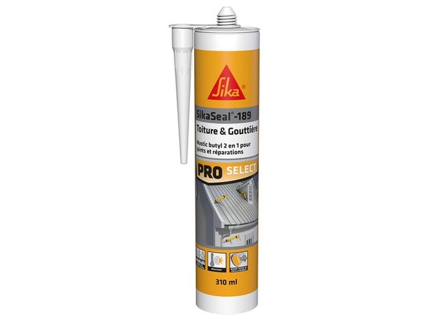 Mastic colle couverture SIKASEAL 189 gris SIKA 310 ml