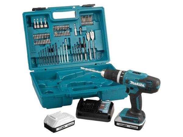 Perceuse visseuse a percussion sans fil MAKITA 18 V 2 Ah, 2 batteries HP488DAEX1