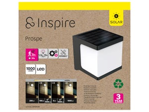 Applique exterieur solaire prospe detection 1000 lumens noir inspire