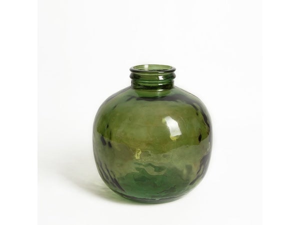Vase en verre recyclé, OXANE, diam.32 x H.35 cm, vert