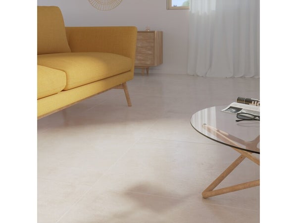Carrelage sol effet beton beige, l.60,8 x L. 60,8 cm ARTENS shala, 1,85m2
