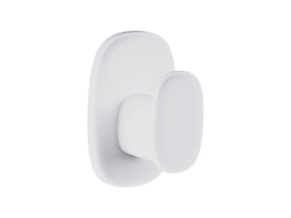 Crochet pour salle de bains fixation au choix simple SENSEA Remix blanc