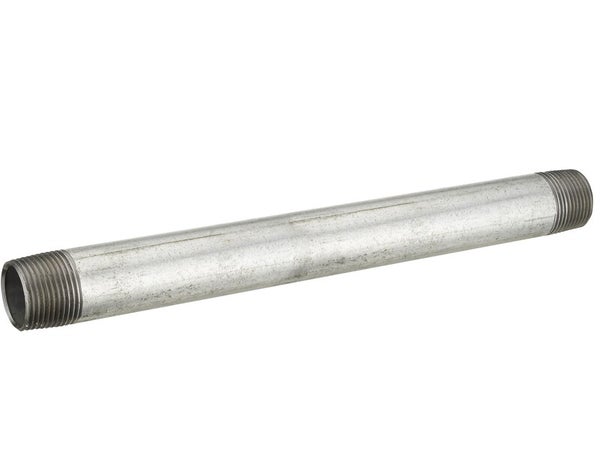 Tube d'alimentation filetage, acier galvanisé, en barre, diam. 26 x 34 mm, L. 0,3m