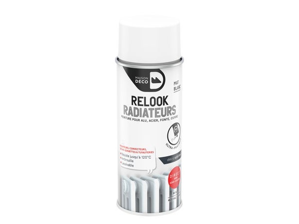 Peinture aérosol Relook radiateur MAISON DECO blanc mat 400 ml