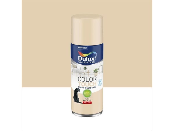 Peinture aérosol Color touch DULUX VALENTINE ivoire RAL 1015 brillant 0.4l