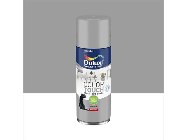 Peinture aérosol Color touch DULUX VALENTINE titanium brillant 0.4l