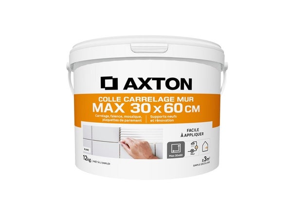 Colle en pâte mur plan de travaiL intérieur, AXTON, 12 kg blanc