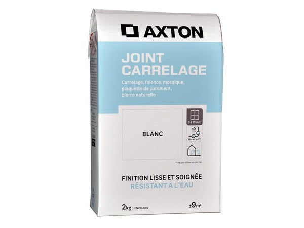 Joint poudre carrelage / mosaïque AXTON blanc 2KG