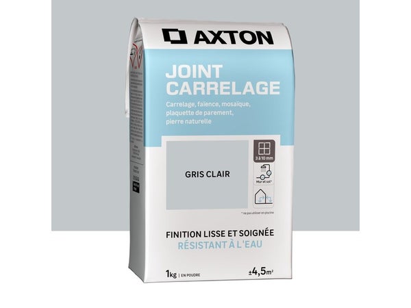 Joint poudre carrelage / mosaïque AXTON gris clair 1KG