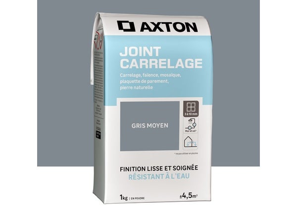 Joint poudre carrelage / mosaïque AXTON gris moyen 1KG