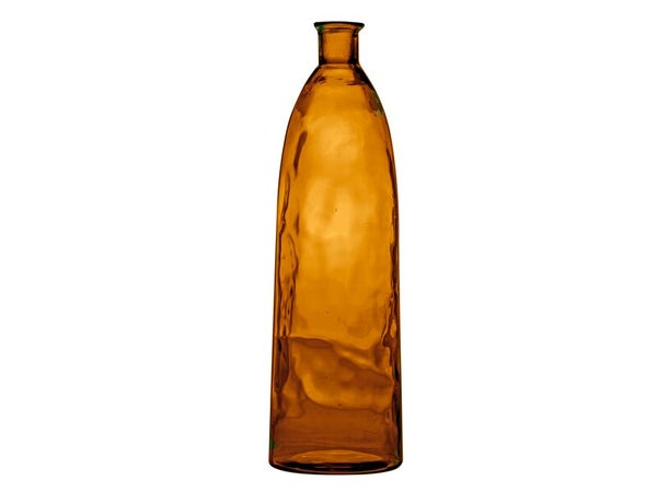 Vase bouteille verre Cocoa, cognac l.26 x H.81 cm