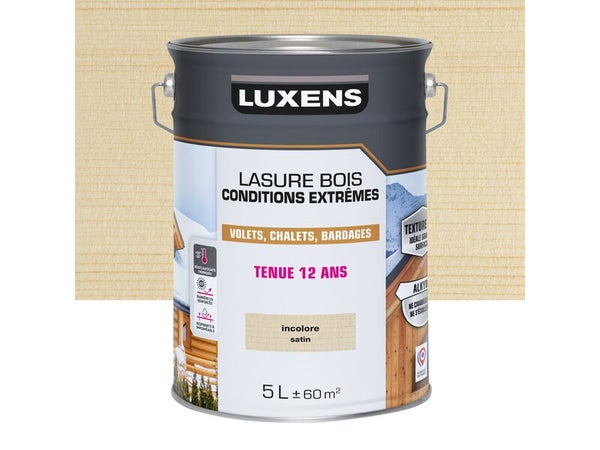 Lasure LUXENS Conditions extrêmes 12 ans incolore brillant 5 litres