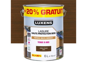 Lasure LUXENS 8 ans chêne foncé satiné 5 litres + 20 % gratuit