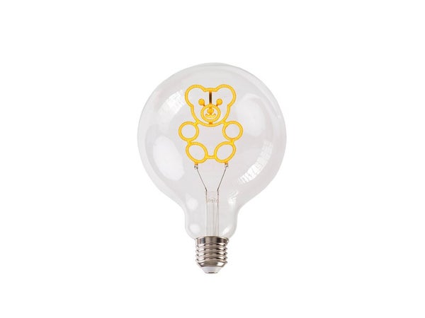 Ampoule led à filament décorative, globe 125mm E27, 60lm = 35W, blanc chaud, ours transparent