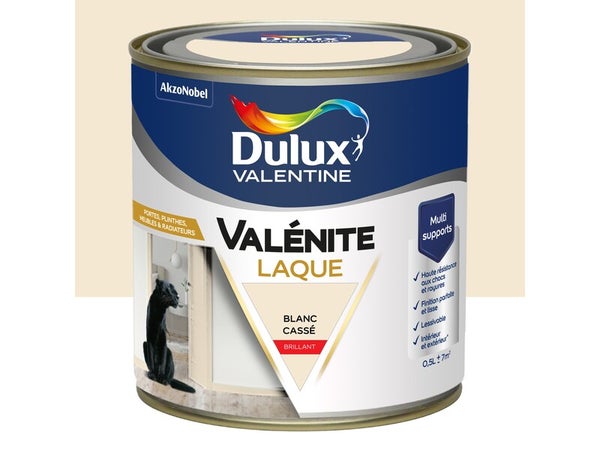 Peinture boiserie blanc casse brillant DULUX VALENTINE Valenite 0.5l
