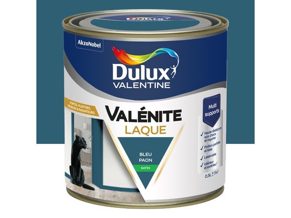 Peinture boiserie bleu paon satin DULUX VALENTINE Valenite 0.5l