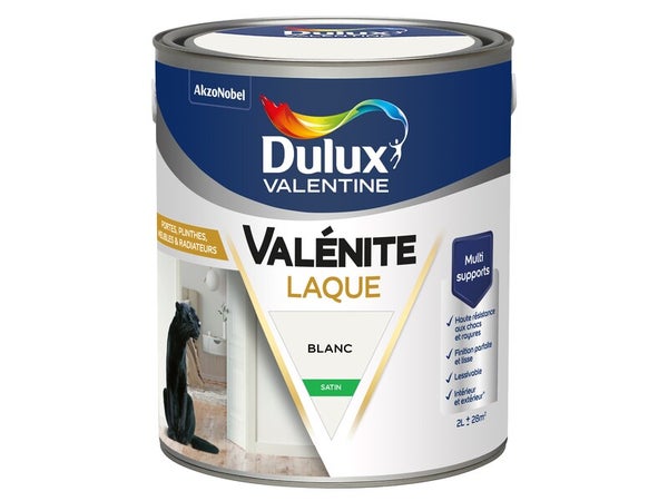 Peinture boiserie blanc satin DULUX VALENTINE Valenite 2l