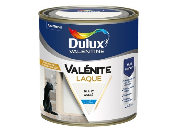 Peinture boiserie blanc mat DULUX VALENTINE Valenite 0.5l