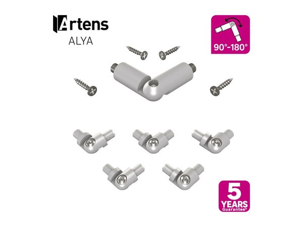 Kit accessoire pour angle garde-corps aluminum gris, Alya ARTENS