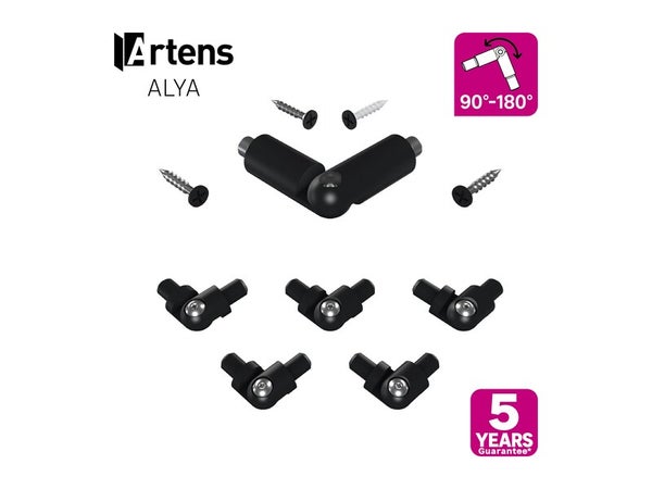 Kit accessoire d'angle pour garde-corps aluminium noir, Alya ARTENS