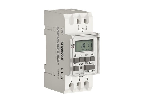 Interrupteur horaire digital, 1 module monophasé LEXMAN, 16 A 250 V