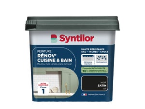 Peinture meuble noir satin SYNTILOR Renov' cuisine et bain 0.75l