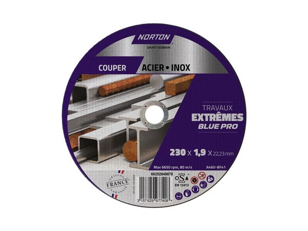 Disque acier/inox NORTON extreme 230x1,9