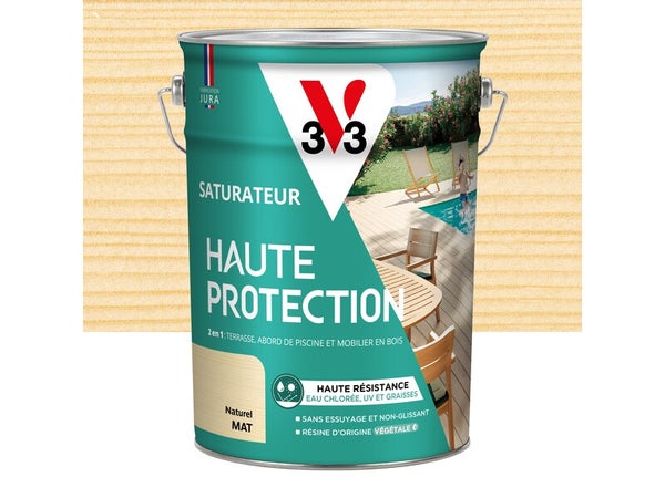 Saturateur pour bois extérieur V33 Haute protection naturel mat 5L