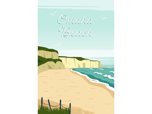 Toile imprimée Omaha Beach, CEANOTHE l.65 x H.45 cm