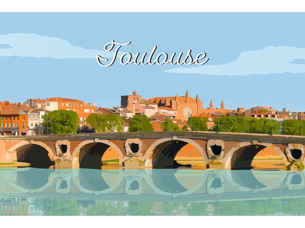 Toile imprimée Pont de Toulouse, CEANOTHE l.97 x H.65 cm
