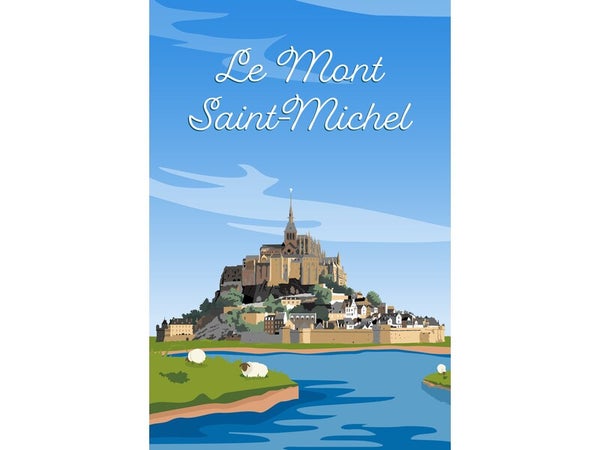 Toile imprimée Mont Saint Michel, CEANOTHE l.97 x H.65 cm