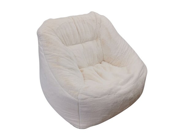 Fauteuil marco fausse fourrure 70 x 60 h.75 blanc casse