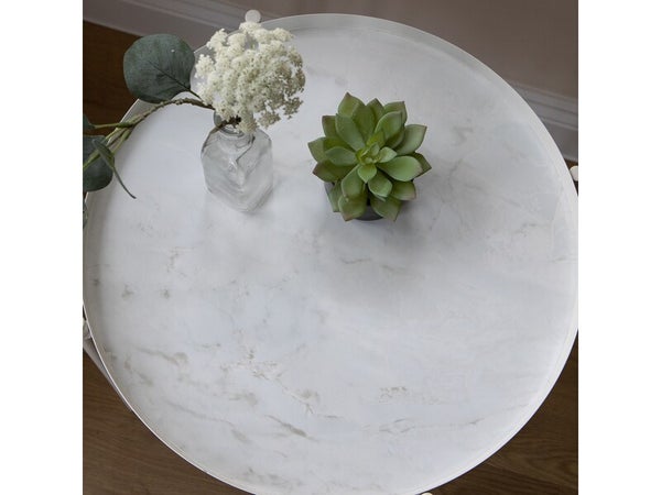 Rouleau adhésif décoratif effet marbre Romeo, 45 cm x 200 cm, blanc mat