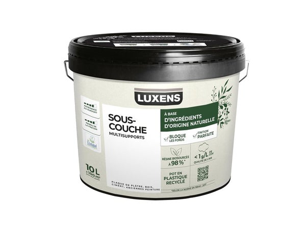 Sous-couche universelle (tous supports) Biosourcee LUXENS, 10 L, blanc