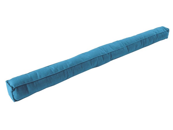Bas de porte carre a coller textile (bourrelet),  L.95 cm bleu