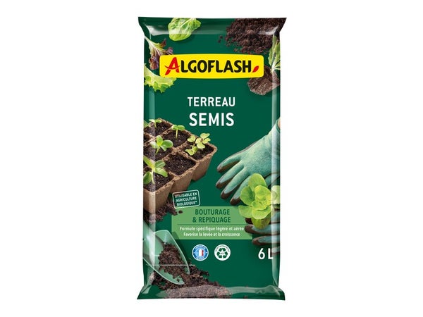 Terreau semis pour bouturage et repiquage ALGOFLASH 6L