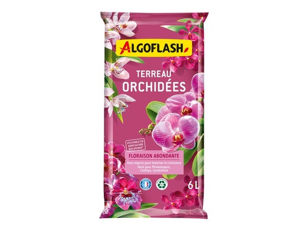Terreau pour orchidée, ALGOFLASH, 6 litres