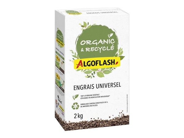 Engrais universel organic + recyclé, ALGOFLASH, 2 kg