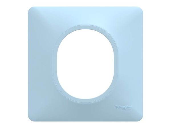 Plaque simple Ovalis, SCHNEIDER ELECTRIC, bleu azurin