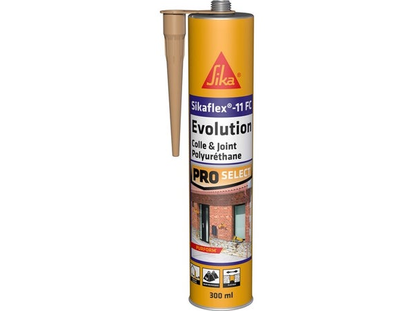 Colle et joint intérieur/extérieur polyuréthane Sikaflex-11FC Evolution beige cartouche 300ml