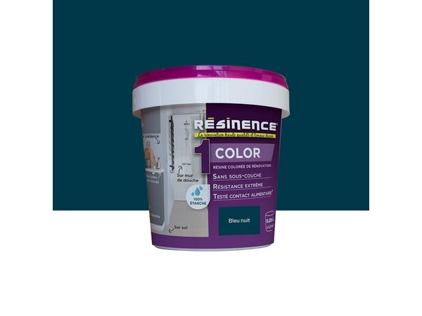 Résine colorée carrelage color RESINENCE, bleu nuit satiné, 0.25 l