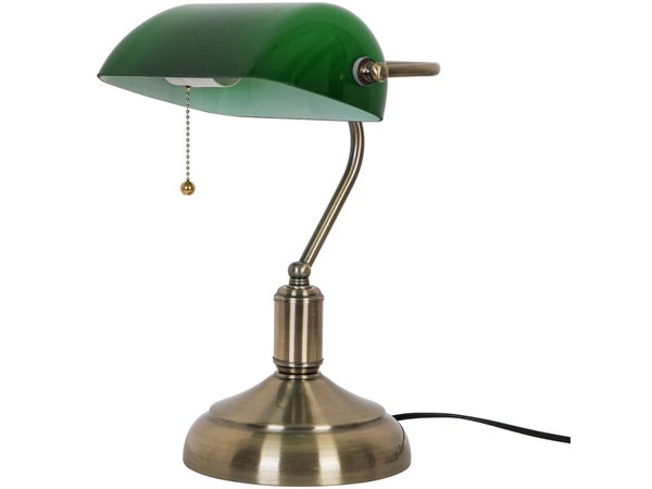Lampe  bureau anita banker e27 h36 laiton/verre vert inspire