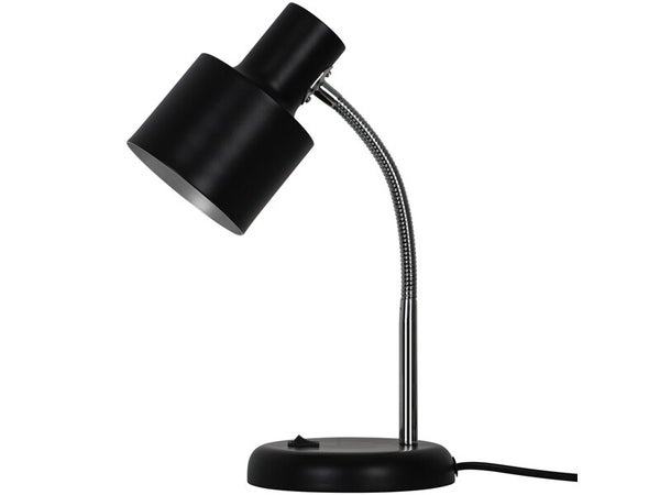 Lampe bureau poucet e27 h30,9 metal noir/chrome inspire