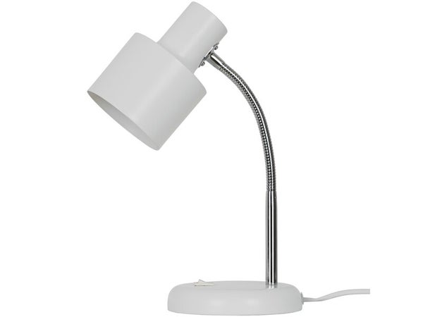 Lampe bureau poucet e27 h30.9 metal blanc/chrome inspire